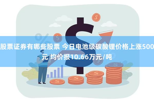 股票证券有哪些股票 今日电池级碳酸锂价格上涨500元 均价报10.66万元/吨