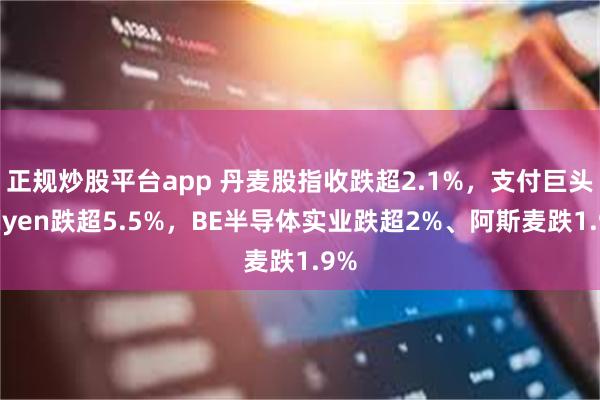 正规炒股平台app 丹麦股指收跌超2.1%，支付巨头Adyen跌超5.5%，BE半导体实业跌超2%、阿斯麦跌1.9%